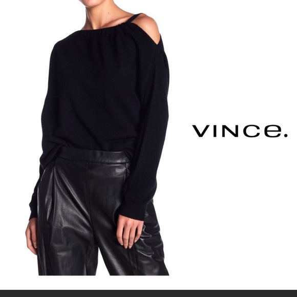 VINCE cashmere cold shoulder sweater - Picture 2 of 8